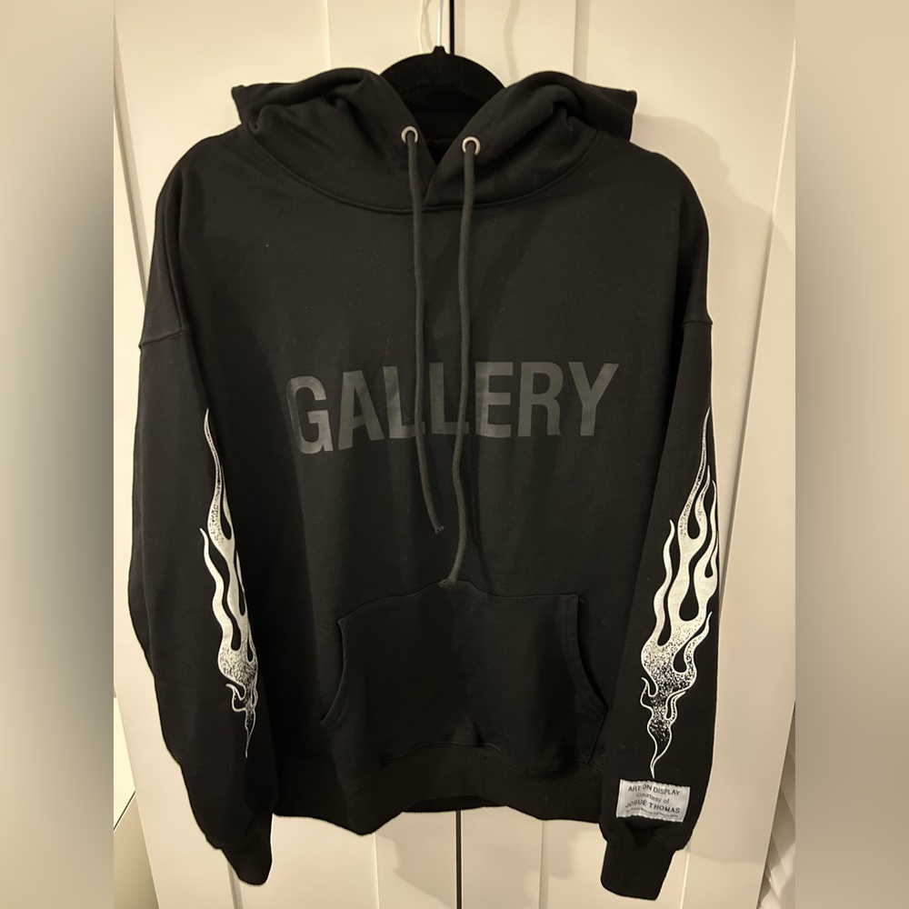 Gallery Dept Black Flames Hoodie Size S (With Proof of Purchase)